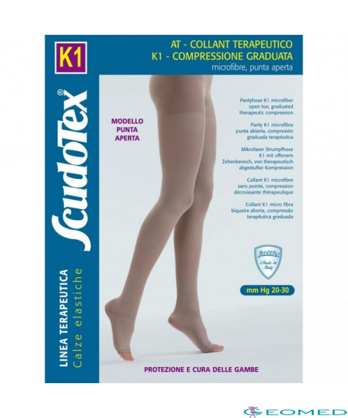 442 Колготки компрессионные К1 (20-30 mmHg) с микрофибройрой, открытый носок (мысок)