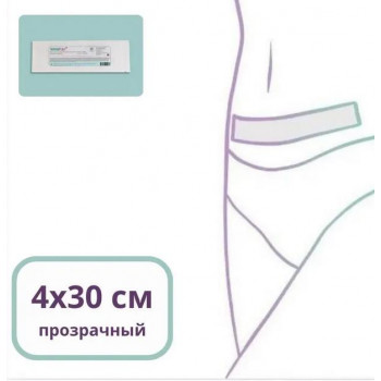 Силиконовая пластина 4х30 см,  Прозрачный